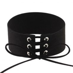 ItGirl Shop Suede Thick Laceup Choker