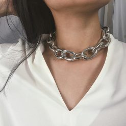 ItGirl Shop Thick Chain Links Ulzzang Choker Necklace + Bracelet Egirl Outfits