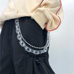 ItGirl Shop Egirl Outfits Transparent Double Bead Neon Color Waist Chains