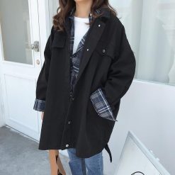 ItGirl Shop Vintage Clothing Vintage Loose Long Sleeve Casual Trench Coat