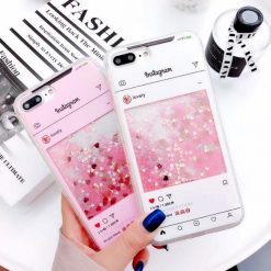 ItGirl Shop White Pink Screenshot Glitter Iphone Cover Case