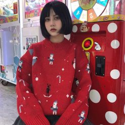 ItGirl Shop NEW Winter Holiday Design Red Knit Sweater